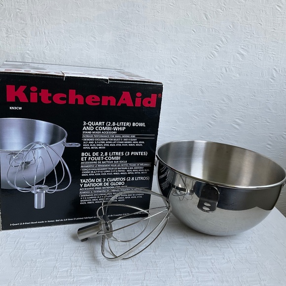 KitchenAid 3-Quart Bowl & Combi-Whip Stand Mixer Attachment - Picture 1 of 9